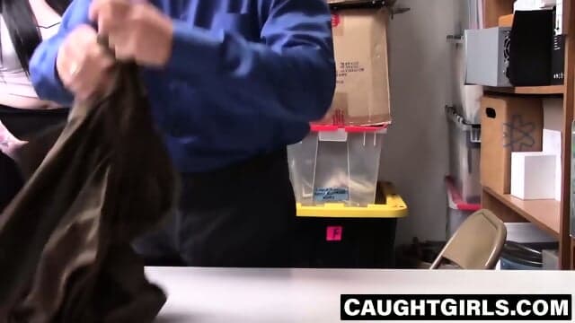 Chubby goth teen gets a rough sex from the buff shop guard