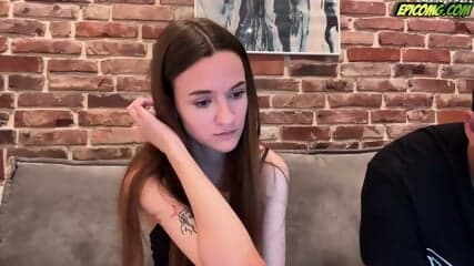Little Redhead Alice From Ukraine Gives Blowjob With Facial